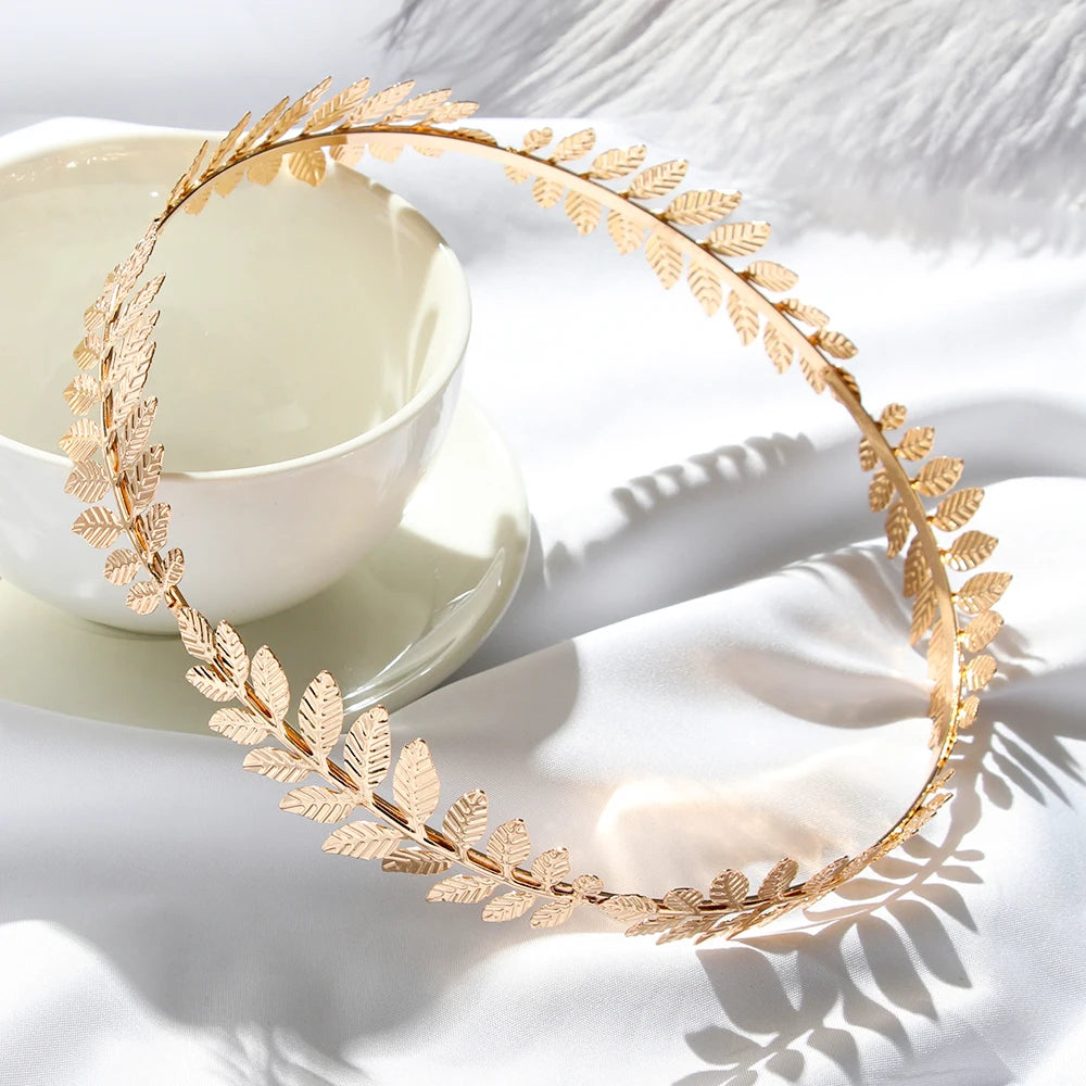 Retro Gold Leaf Bridal Headband