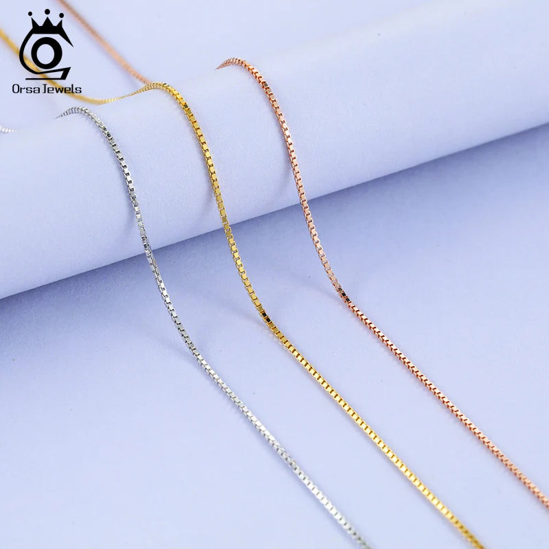 Sterling Silver Box Chain Necklace