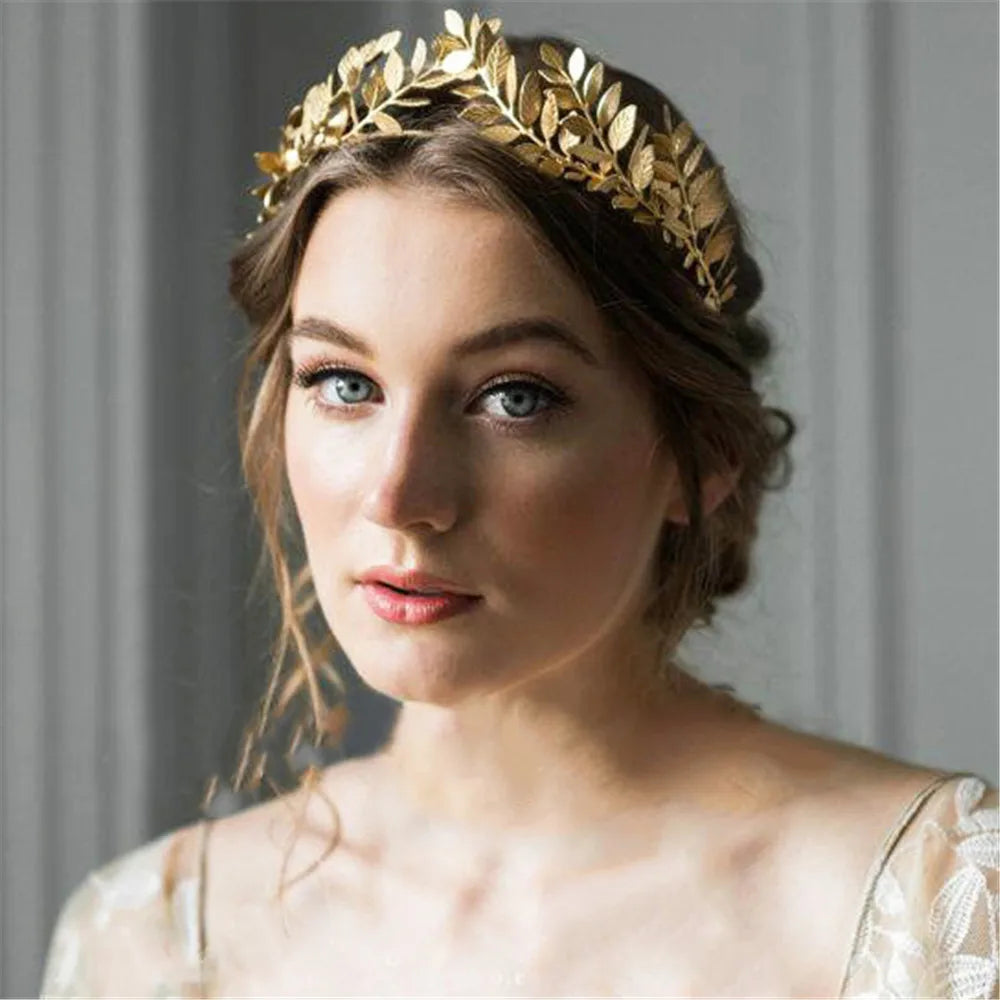 Retro Gold Leaf Bridal Headband