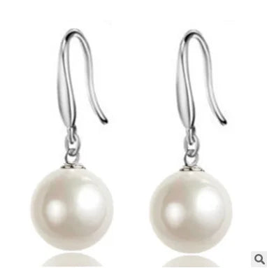 Shiny White Crystal Drop Earrings