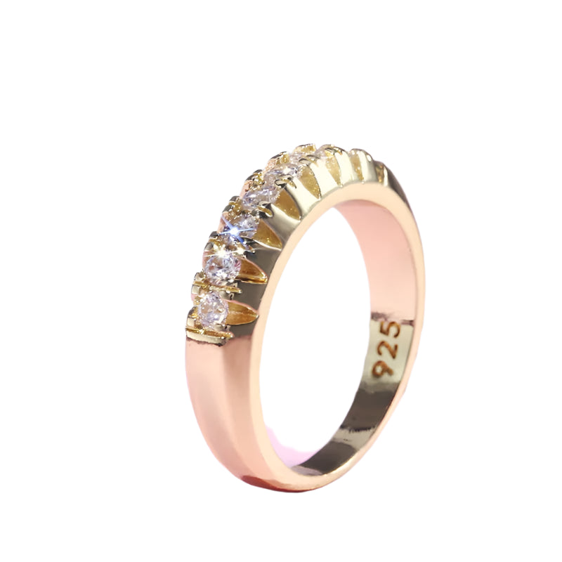 Sterling Silver Gold CZ Wedding Rings