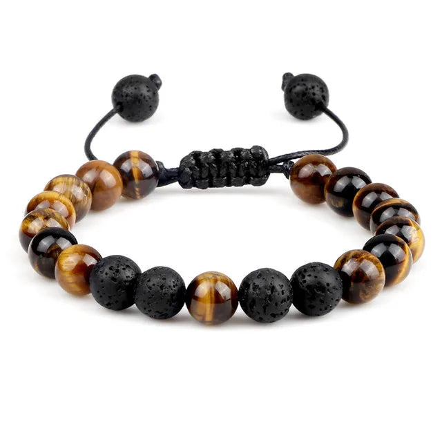 Tiger Eye Lava Stone Bracelet