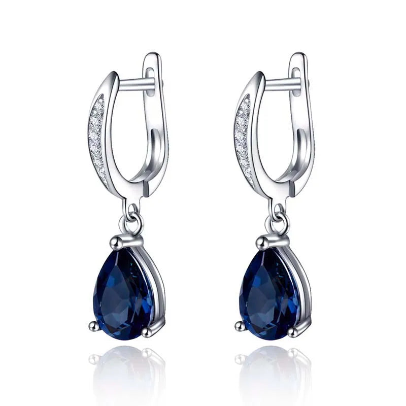 Blue Zirconia Water Drop Earrings