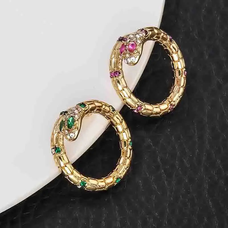 Adjustable Crystal Snake Ring Women