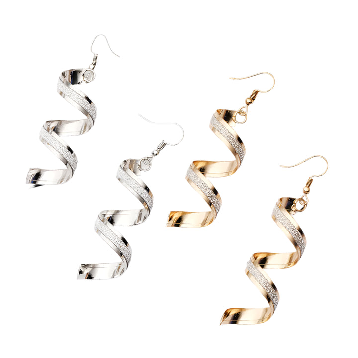 Spiral Curved Geometric Earrings