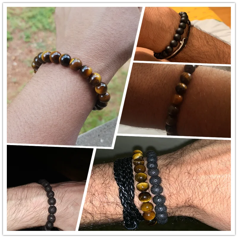 Tiger Eye Lava Stone Bracelet