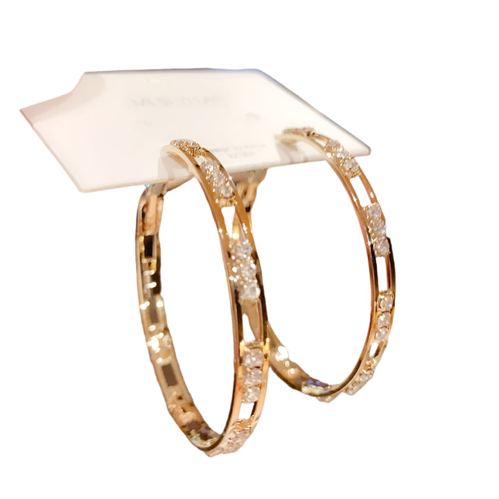 Luxury White Zircon Hoop Earrings