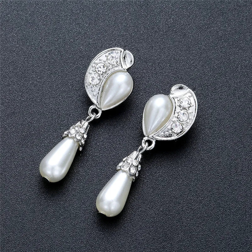 Imitation Pearl Necklace Earring Set