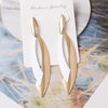 Geometric Leaf Drop Earrings in Green and Red for Women