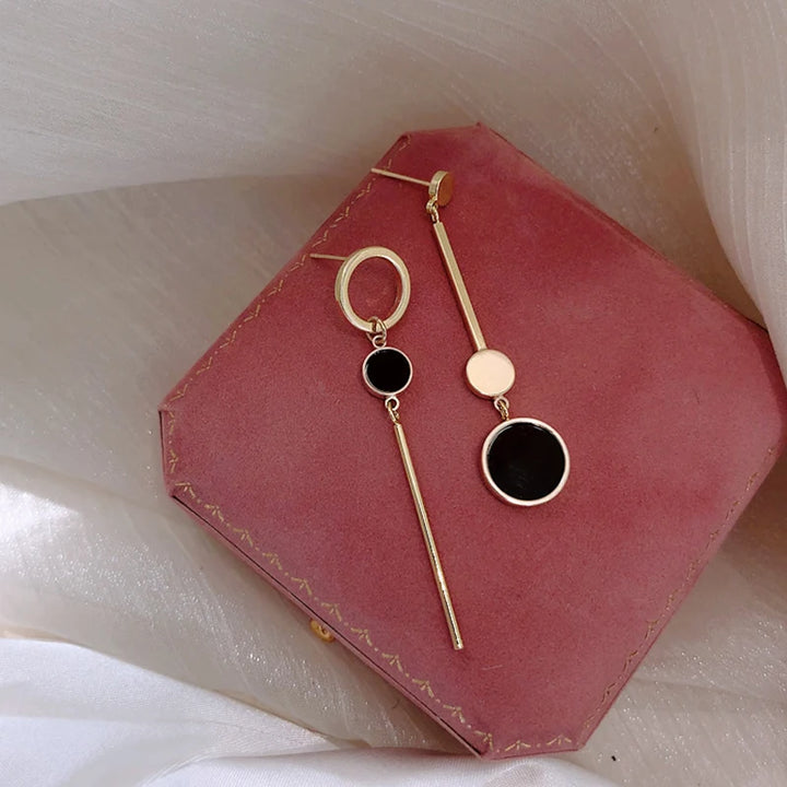 Asymmetric Hollow Circle Long Earrings for Women