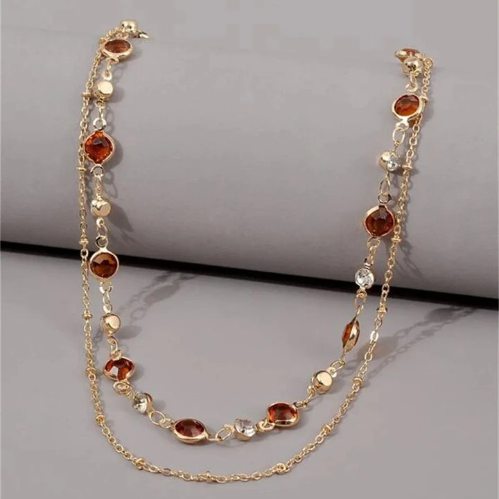 Boho Vintage Color Crystal Choker Necklace for Women