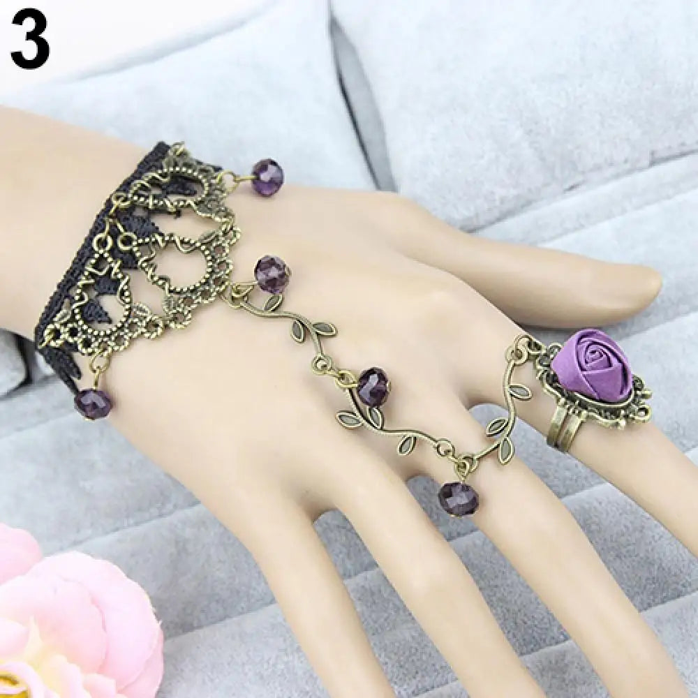 Retro Gothic Lace Flower Bracelet