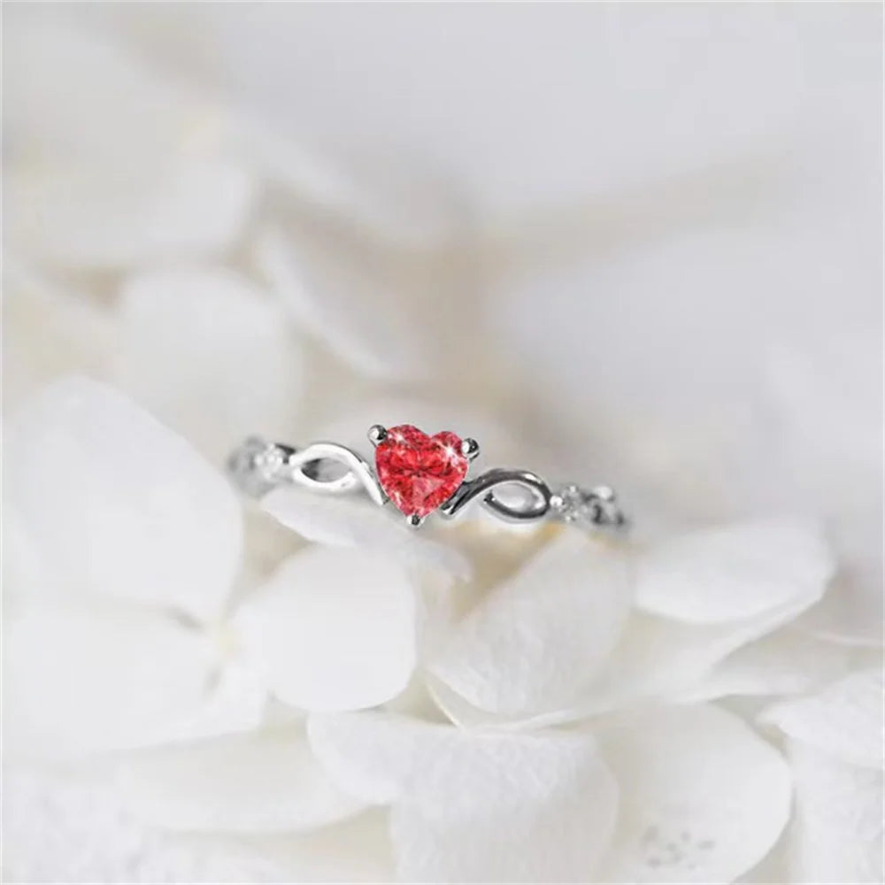 Heart Love Zircon Ring for Women