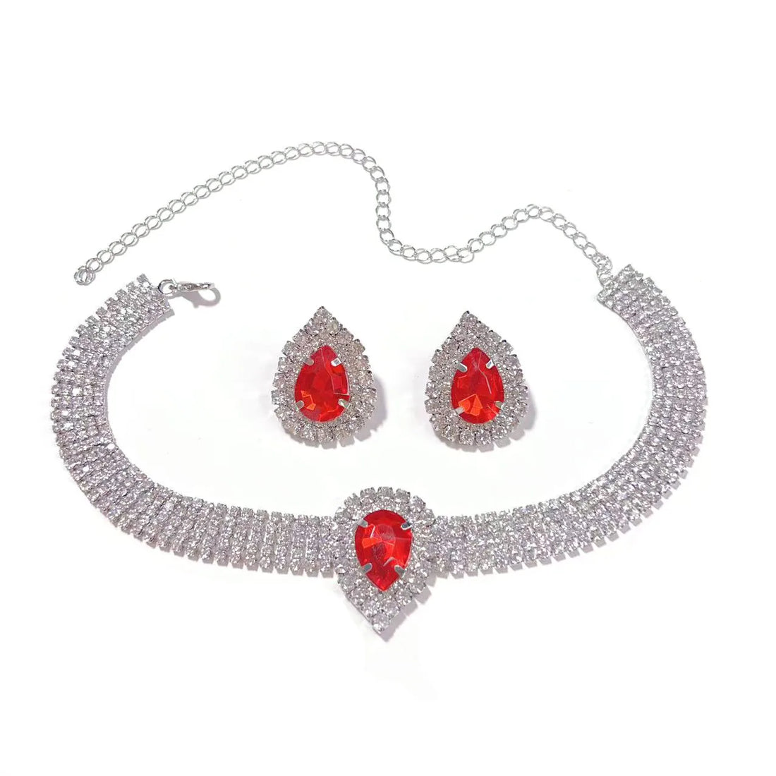 Rhinestone Bridal Choker Jewelry Set