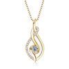 Real Moissanite Twisted Pendant Necklace