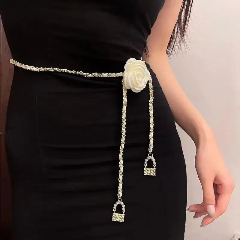 Luxury Camellia Flower Waist Chain