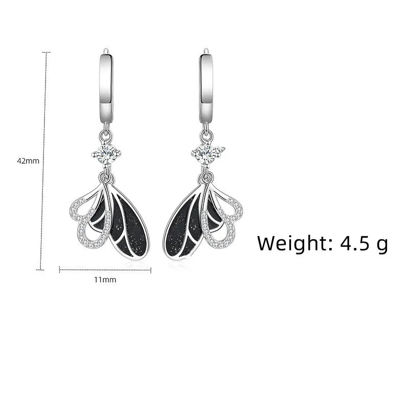 Sterling Silver Bow Zircon Earrings