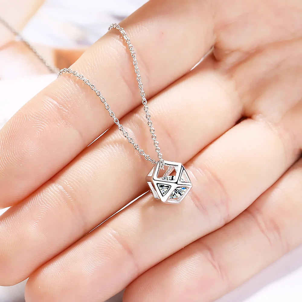 Sterling Silver Zircon Necklace