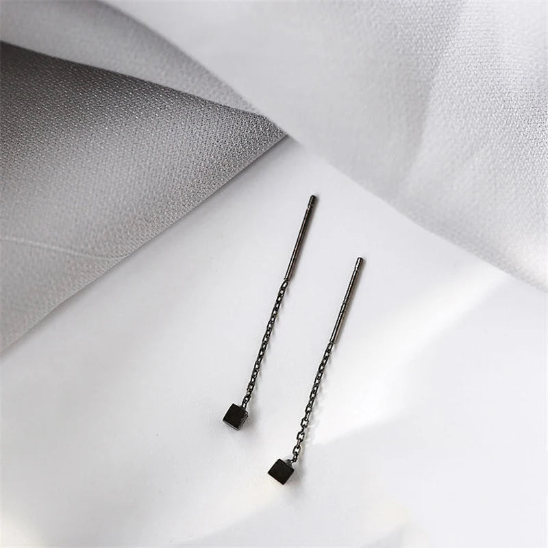 Trendy Long Tassel Drop Earrings with Star and Heart Pendants