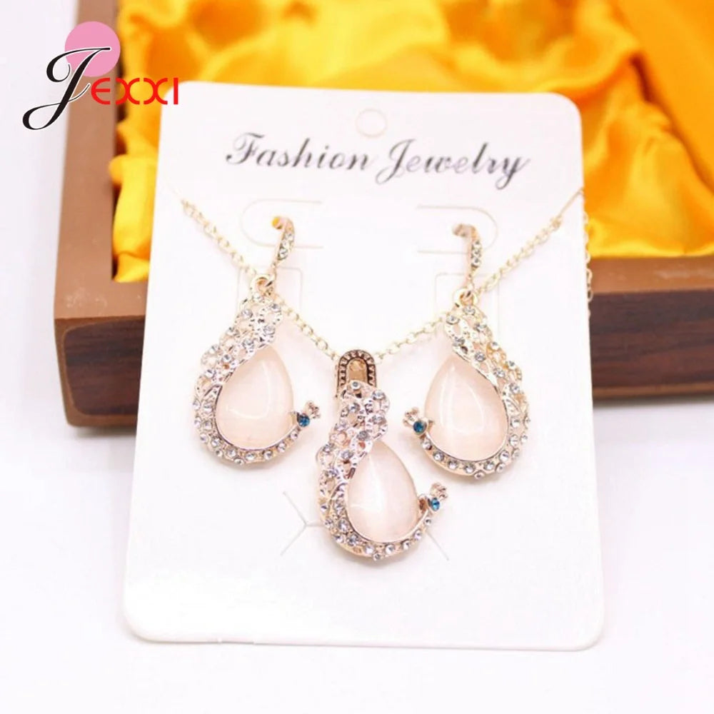 Gold Austrian Crystal Jewelry Set