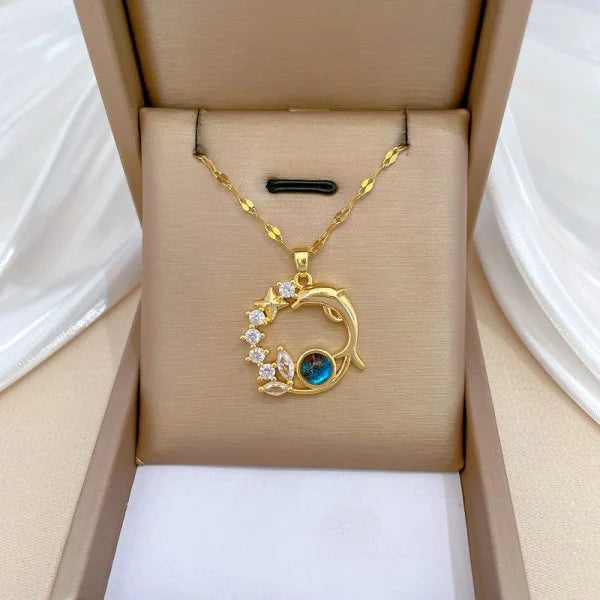 Planet Sun Zircon Pendant Necklace