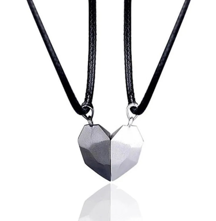 Couple Electrocardiogram Heart Necklace