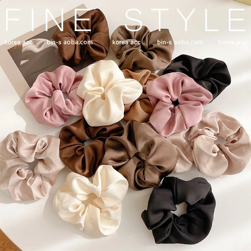 Silk Scrunchie Solid Color Hairband