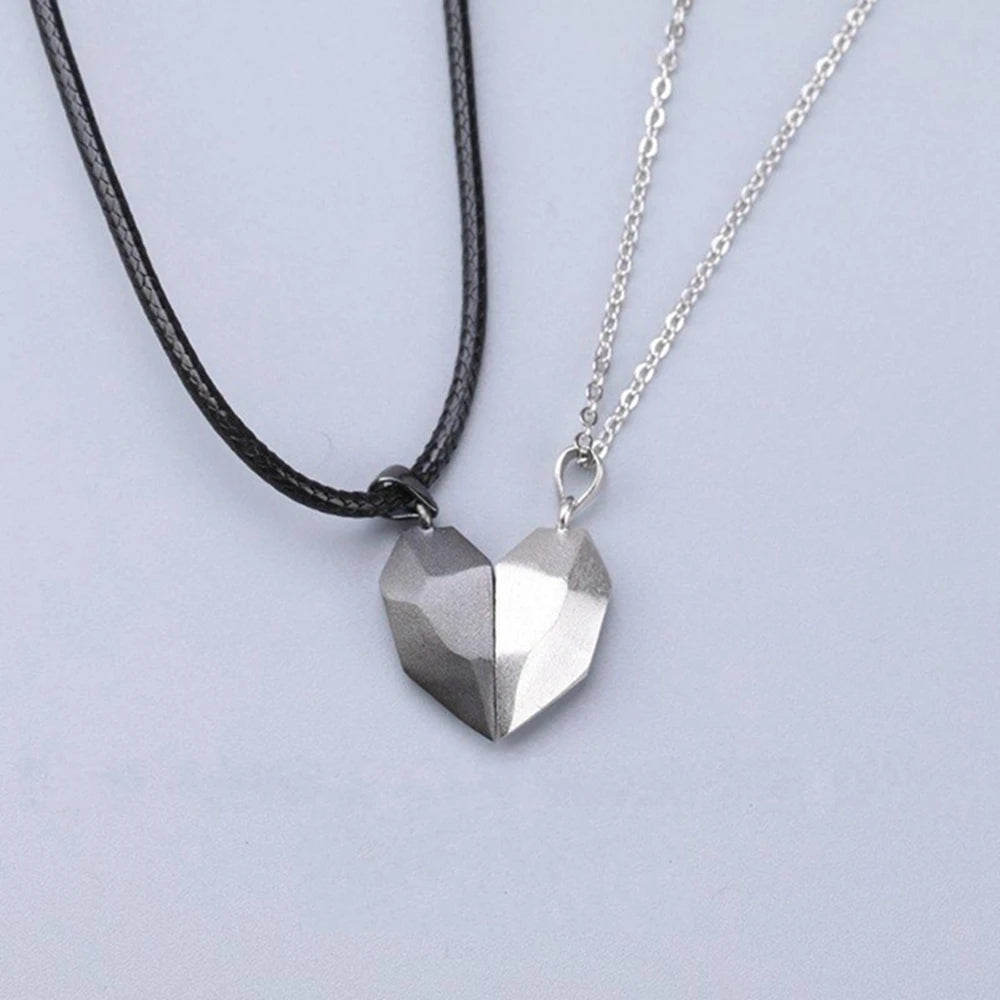 Couple Electrocardiogram Heart Necklace