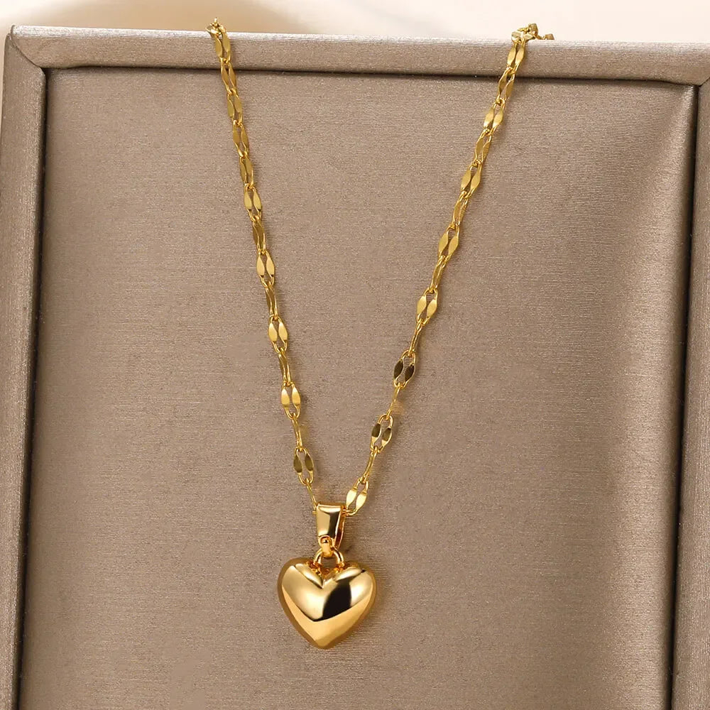 Stainless Steel Love Heart Necklace