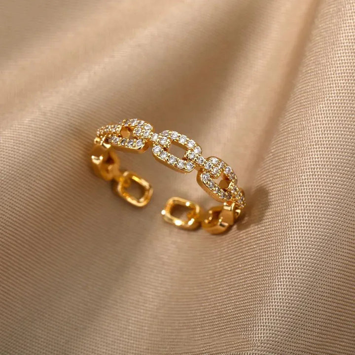 Classic Geometric Twist Zircon Rings