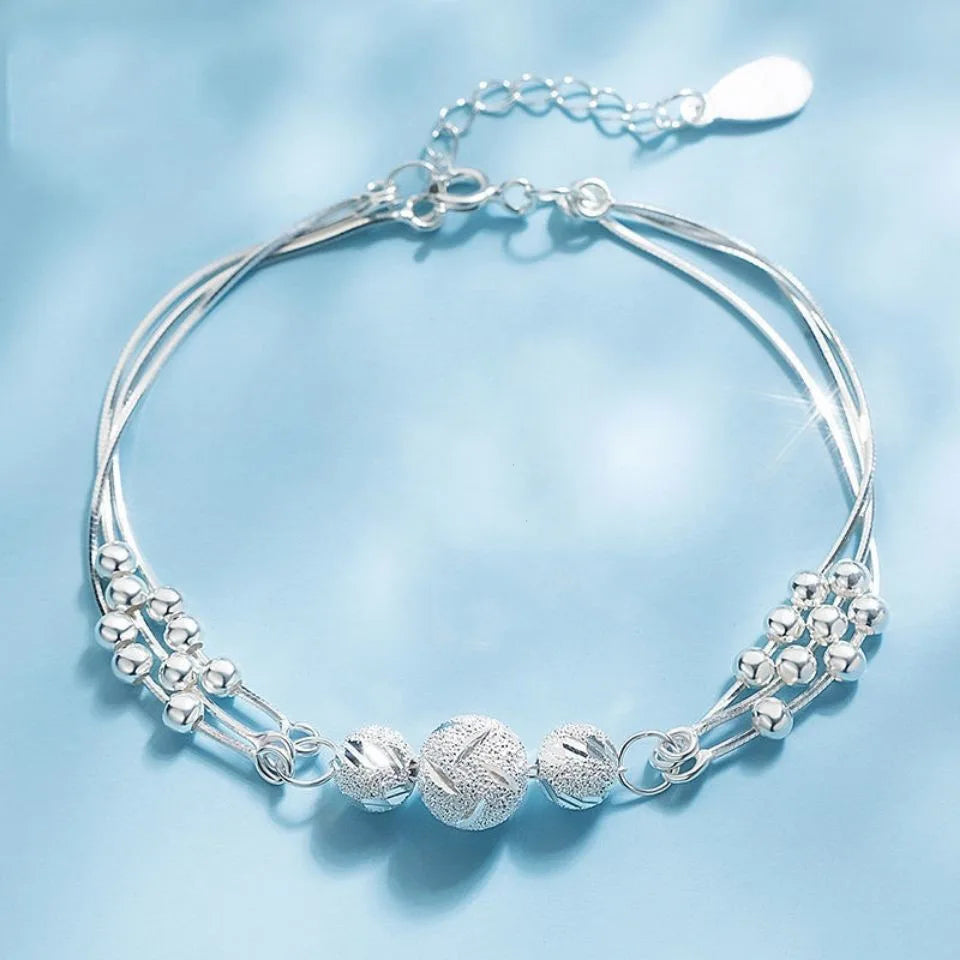 Silver Star Bead Bracelet