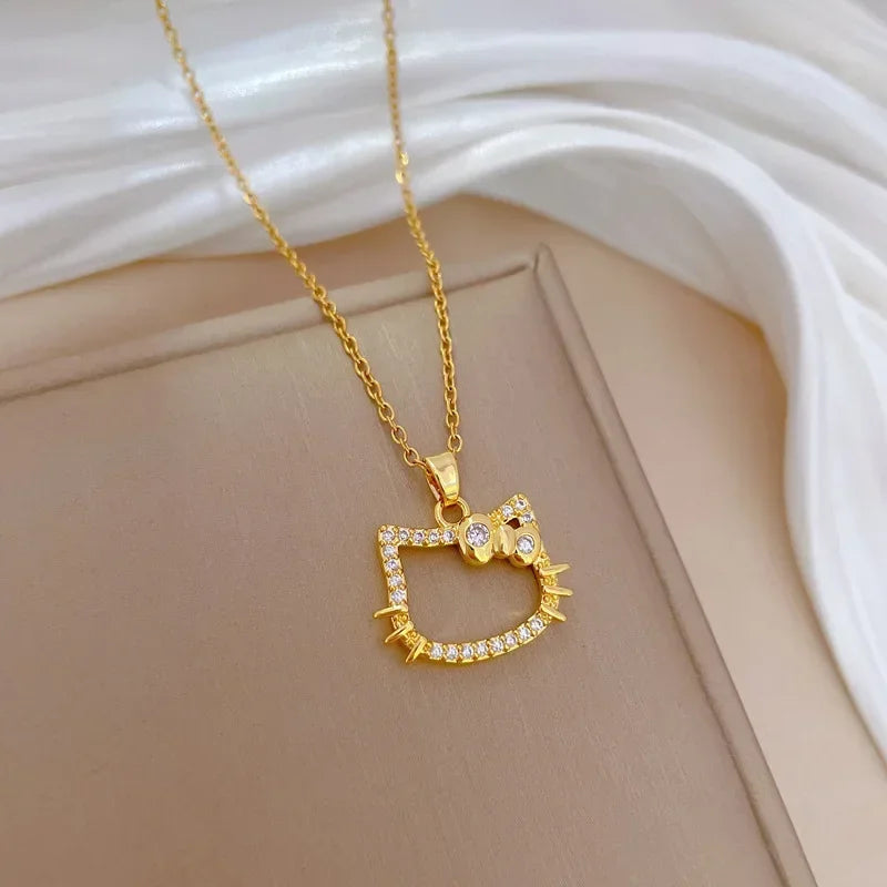 Gold Hello Kitty Pendant Necklace