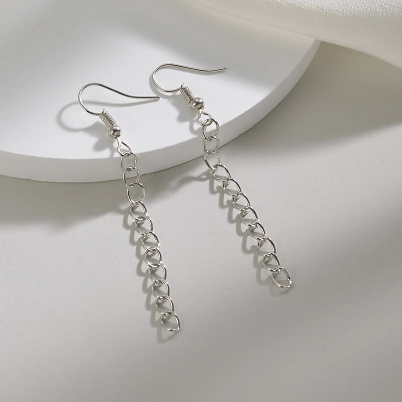Trendy Long Tassel Drop Earrings with Star and Heart Pendants