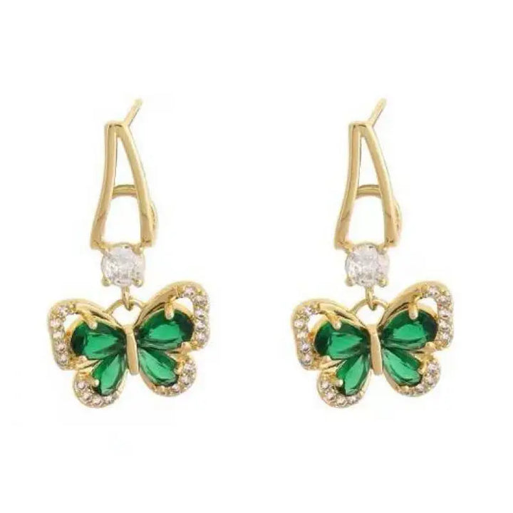 Vintage Green Crystal Earrings