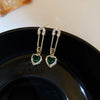 Vintage Green Crystal Drop Earrings