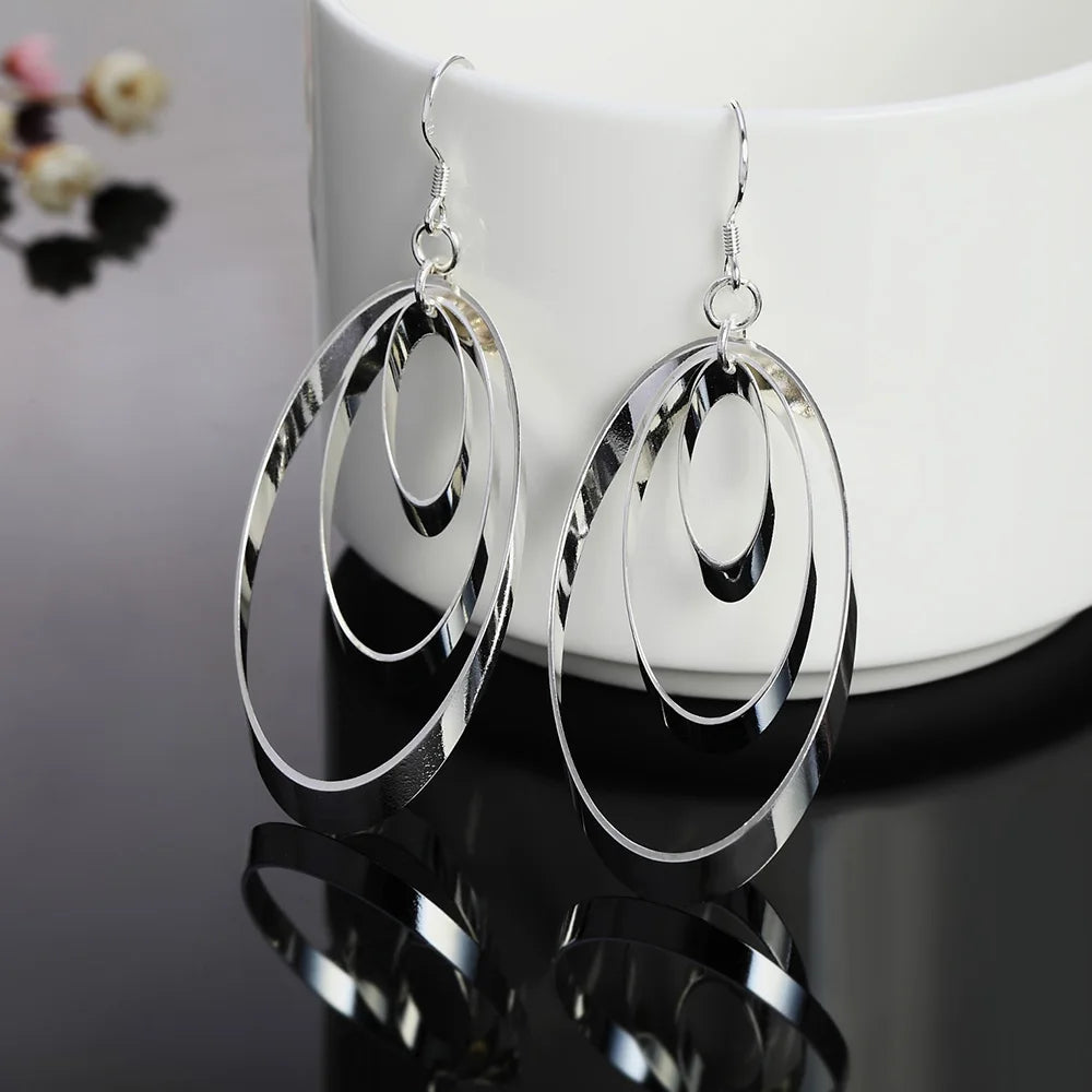 Sterling Silver Round Earrings