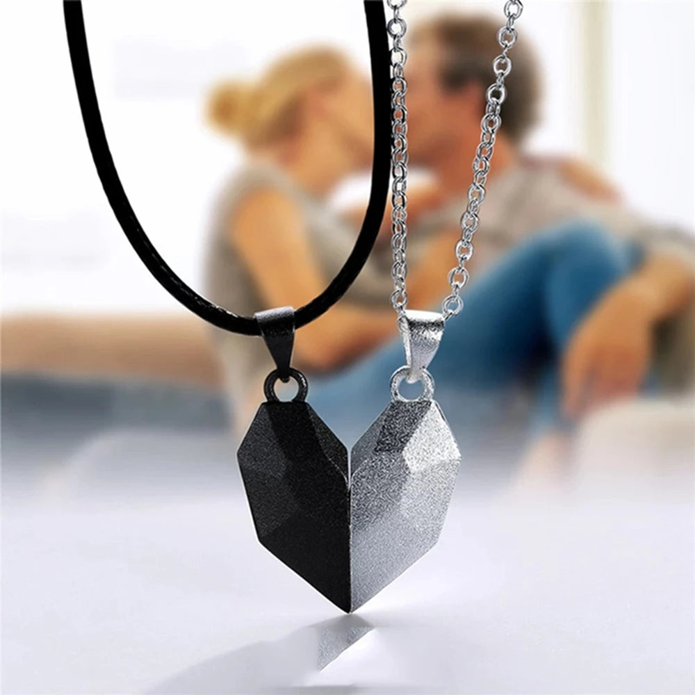 Couple Electrocardiogram Heart Necklace