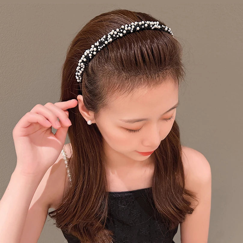 Pearl Rhinestone Antislip Hairband