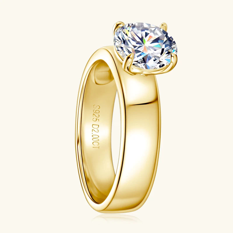 Gold Plated Moissanite Ring