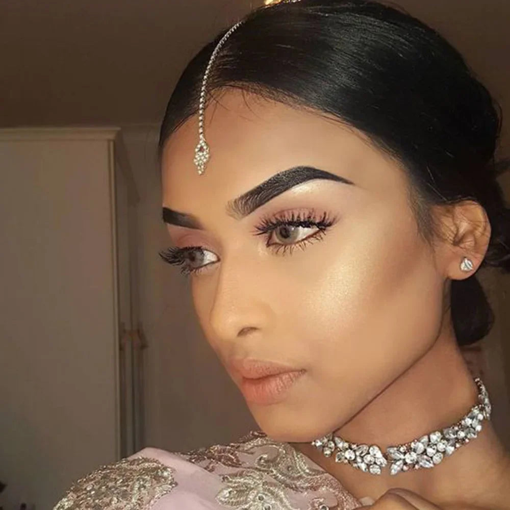 سلسلة جبهة هندية مرصعة للأعراس والإكسسوارات النسائية