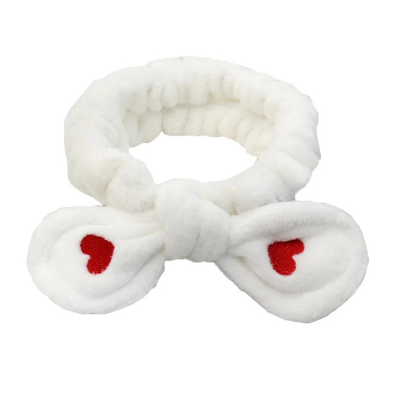 Soft Coral Fleece Bow Headband