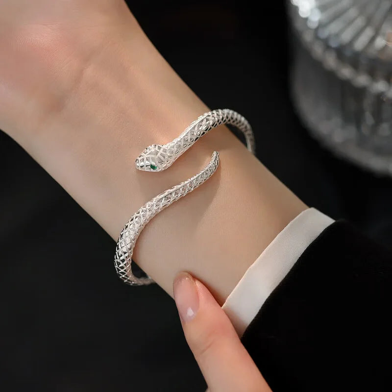 Rhinestone Snake Shape Bracelet