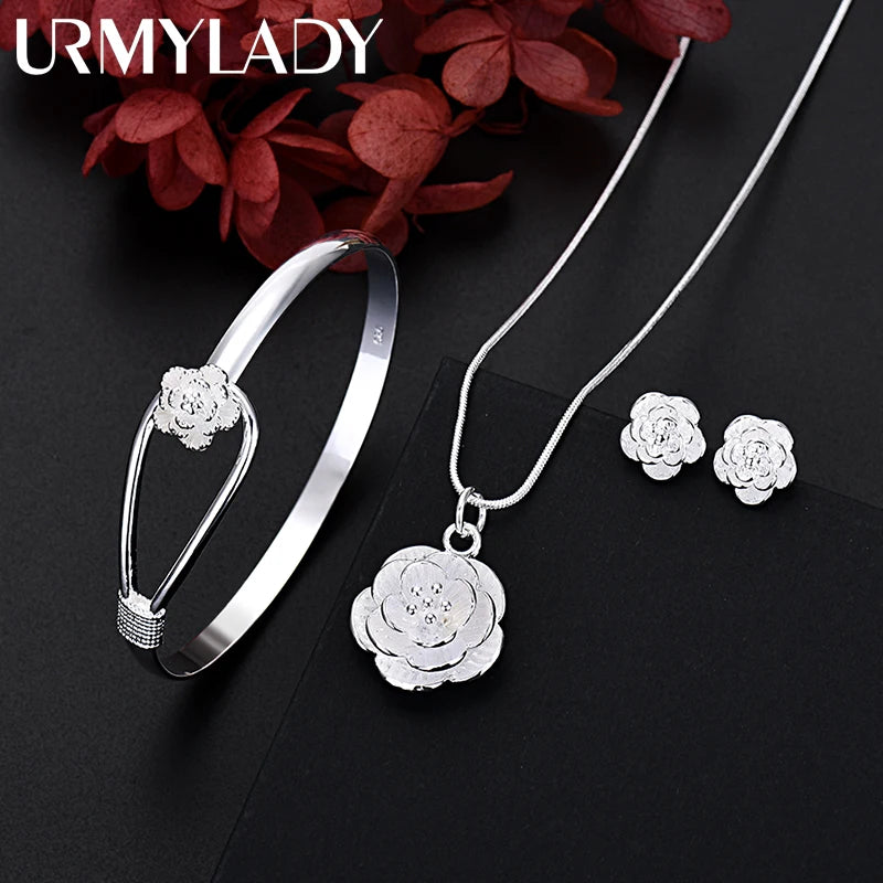 Sterling Silver Charm Flower Jewelry