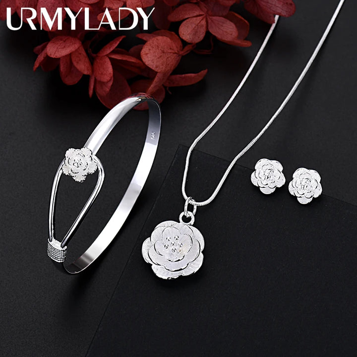 Sterling Silver Charm Flower Jewelry