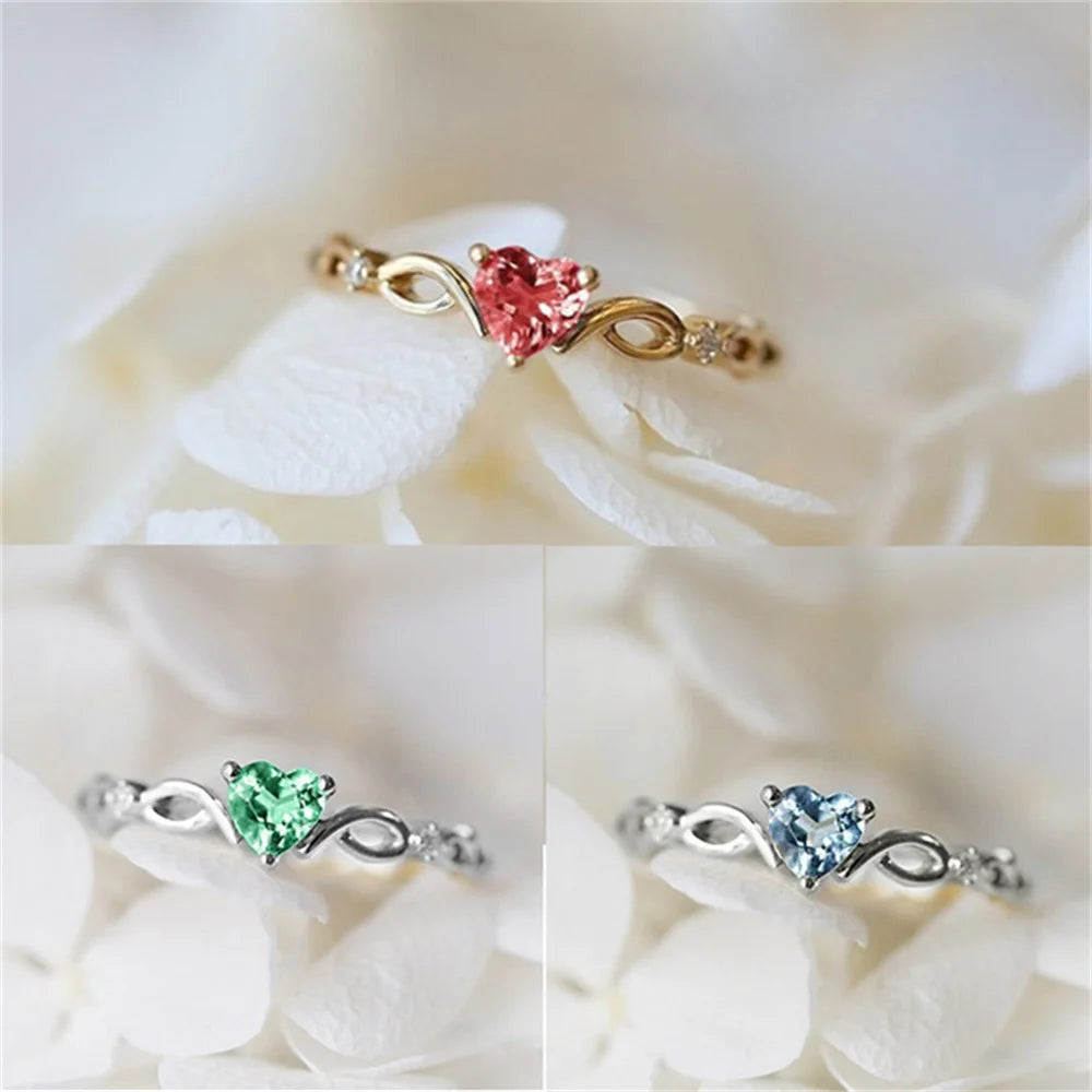 Heart Love Zircon Ring for Women