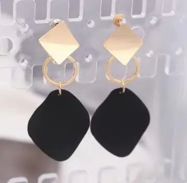 Women's Double Color Rhombus Earrings