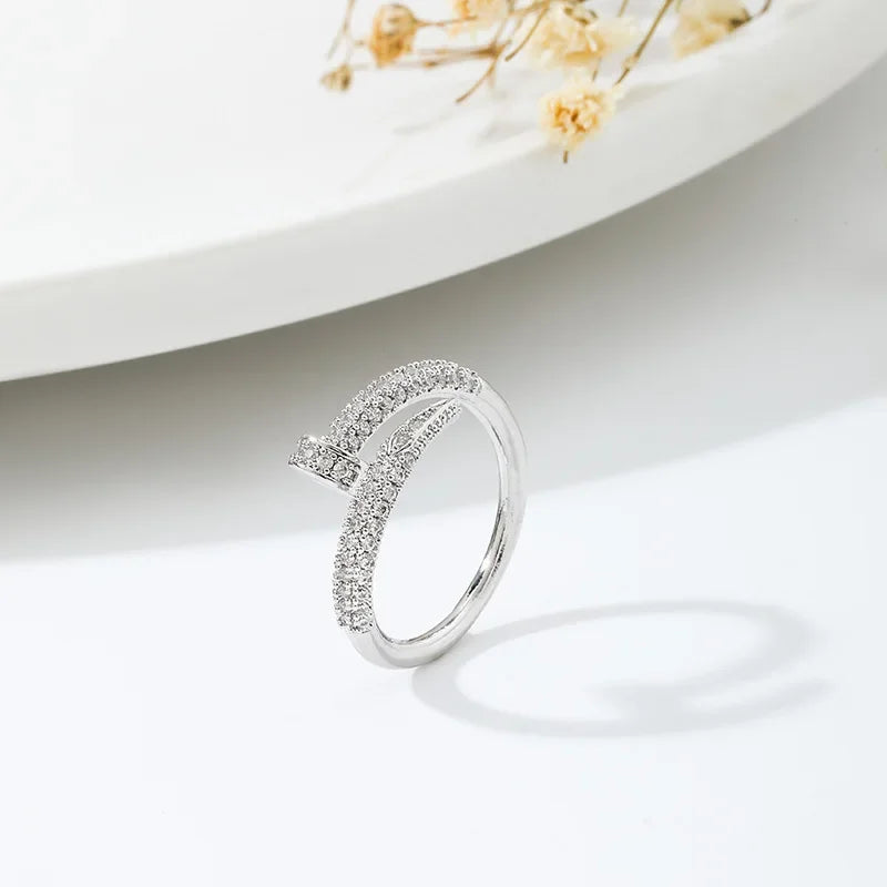 Women Adjustable Punk Zirconia Ring