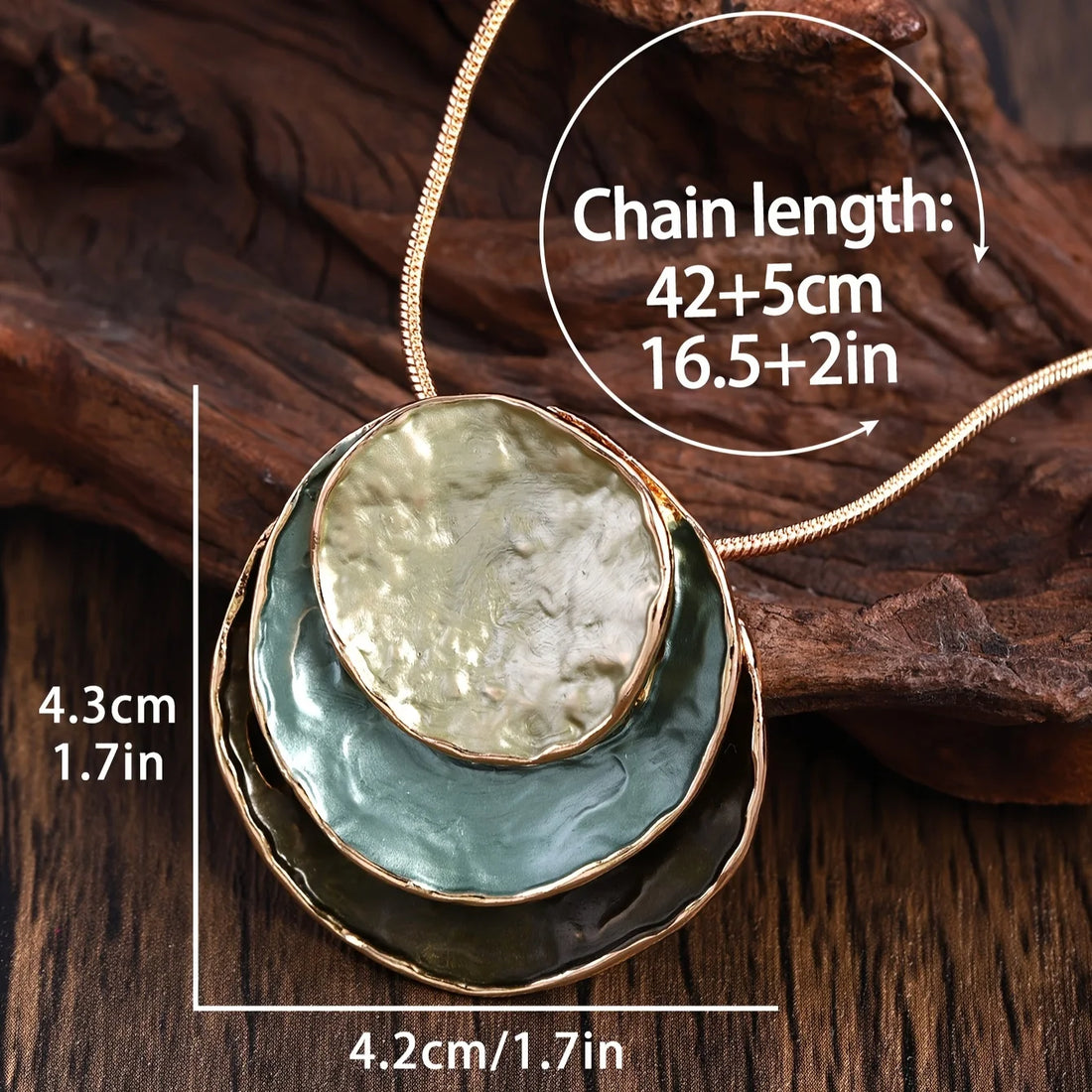 Vintage Layered Earring Necklace Set with Circular Pendants