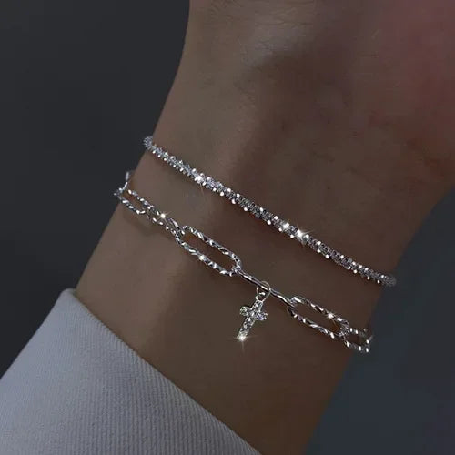 Silver Pearl Knot Bracelet