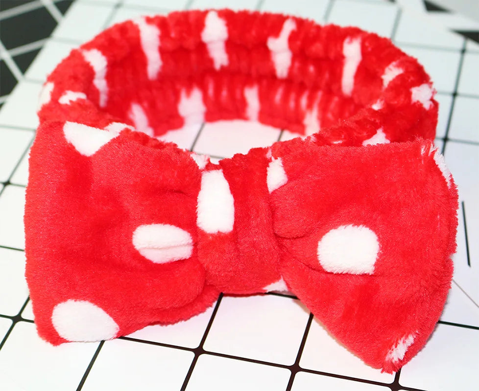 Soft Coral Fleece Bow Headband